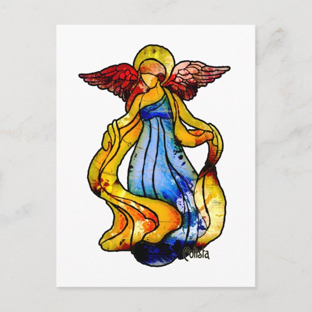Gestaltter Glass Angel Postkarte (Vorderseite)