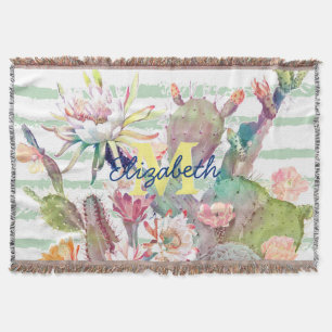 Gestaltung der Aquarellfarben-Kakteen-Streifen Decke