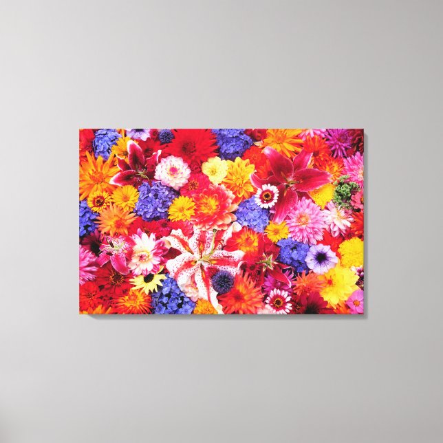 Gestaltung der Blume von Dalhia, Oriental Lilies, Leinwanddruck (Vorderseite)