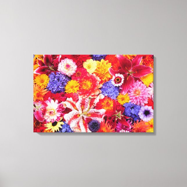 Gestaltung der Blume von Dalhia, Oriental Lilies, Leinwanddruck (Vorderseite)