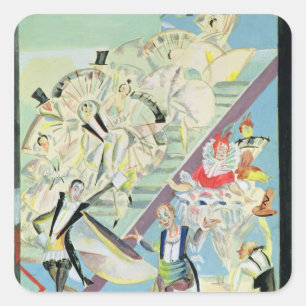 Gestaltung der Bühne für die Operette Quadratischer Aufkleber