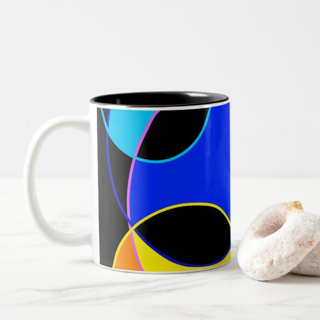 Gestaltung der Regenbogenfarben Zweifarbige Tasse (Mit Donut)