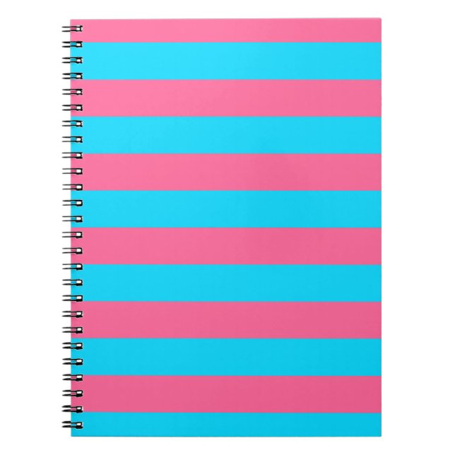 Gestaltung der rosa und blauen Streifen Notizblock (Vorderseite)