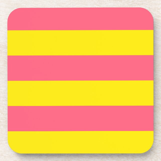 Gestaltung der rosa und gelben Streifen Getränkeuntersetzer (Vorderseite)