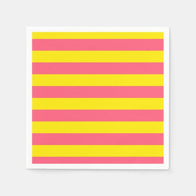 Gestaltung der rosa und gelben Streifen Serviette (Vorderseite)