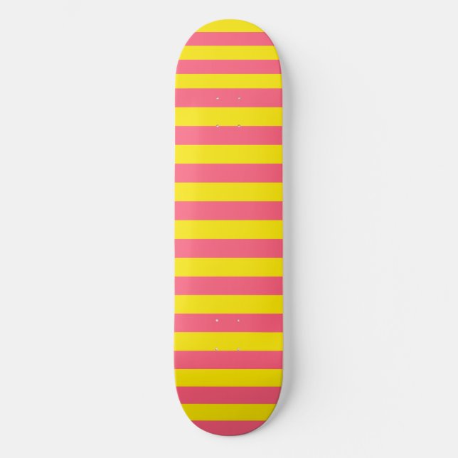 Gestaltung der rosa und gelben Streifen Skateboard (Vorderseite)
