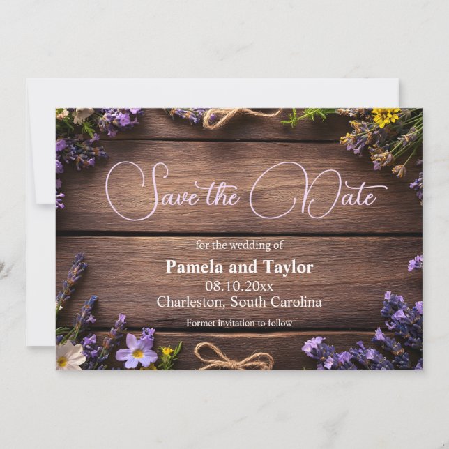 Gestaltung der rustikalen, blumengeschmückten Blum Einladung (Vorderseite)