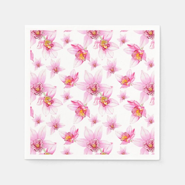 Gestaltung von Aquarellorchideen 15 Serviette (Vorderseite)