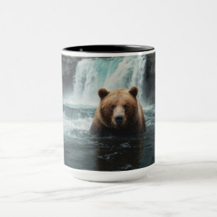 Gestaltung von Grizzles Bären und Wasserfällen Tasse