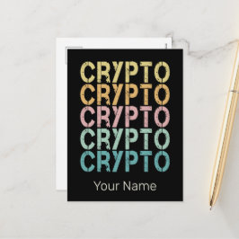 Gestaltung von Krypto-Retro-Buchstaben für Kryptow Feiertagspostkarte