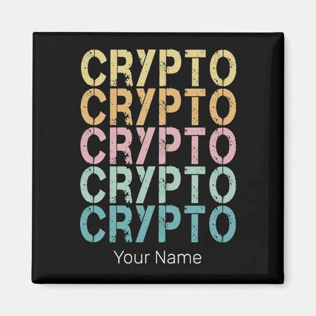 Gestaltung von Krypto-Retro-Buchstaben für Kryptow Magnet (Vorne)