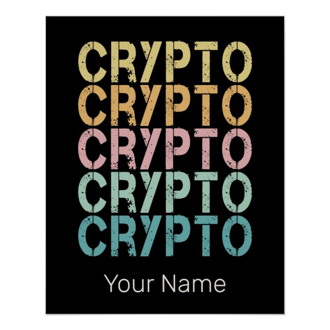 Gestaltung von Krypto-Retro-Buchstaben für Kryptow Poster (Vorderseite)