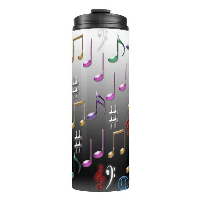 Gestaltung von Musiknoten Thermosbecher (Vorderseite)