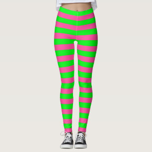 Gestaltung von rosa und grünen Streifen Leggings