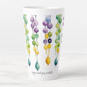 Gestänge von Mardi Gras Beads in Wasserfarbe Milchtasse