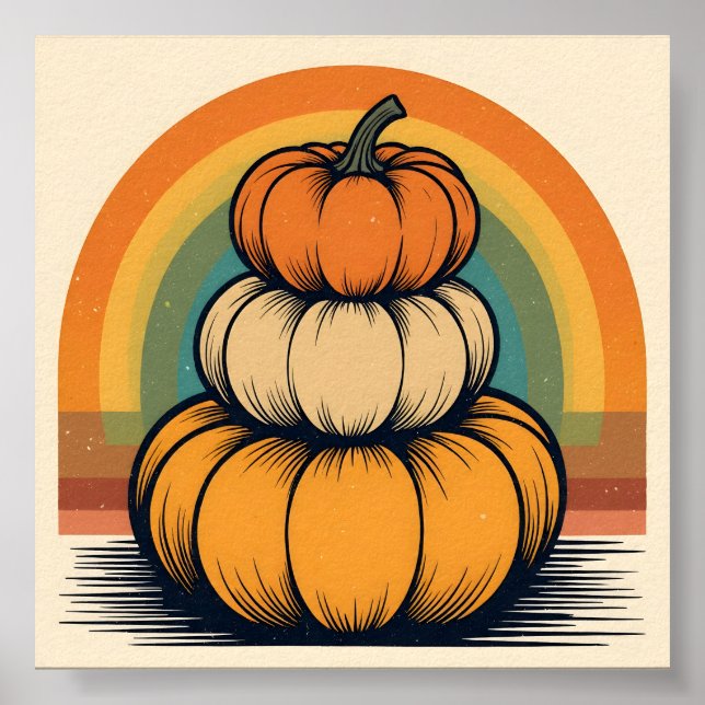 Gestapelt im Herbstlicht Poster (Vorne)