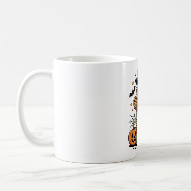 Gestapelte bärtige Drachen Halloween-Design Kaffeetasse (Links)