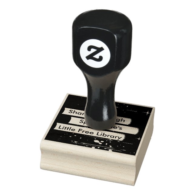 Gestapelte Bücher Design Art Briefmarke Gummistempel (Stempel)