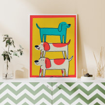 Gestapelte Hunde Wand Haustiere Art Plakat drucken