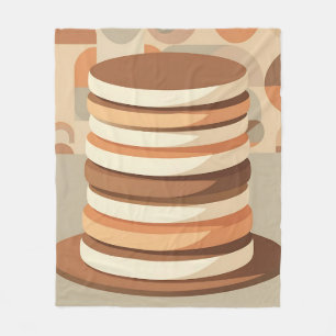 Gestapelte Pfannkuchen Retro Fleecedecke