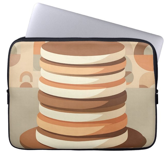 Gestapelte Pfannkuchen Retro Laptopschutzhülle (Vorderseite)