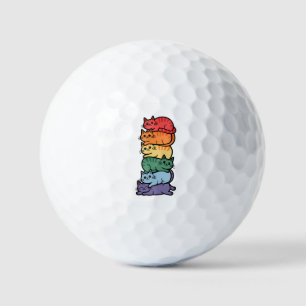 Gestapelte Regenbogenkatzen - LGBTQ Pride Celebrat Golfball