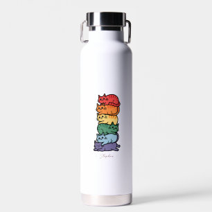 Gestapelte Regenbogenkatzen - LGBTQ Pride Celebrat Trinkflasche