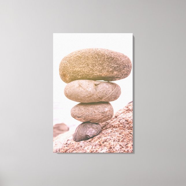 Gestapelte Steine Leinwanddruck (Vorderseite)
