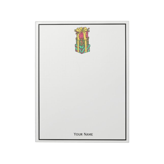 Gestapelte Weihnachtsgeschenke Weihnachten Weihnac Notizblock (Rotiert)