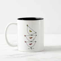 Gestapeltes Hühner Zwei-Töne Kaffeetasse