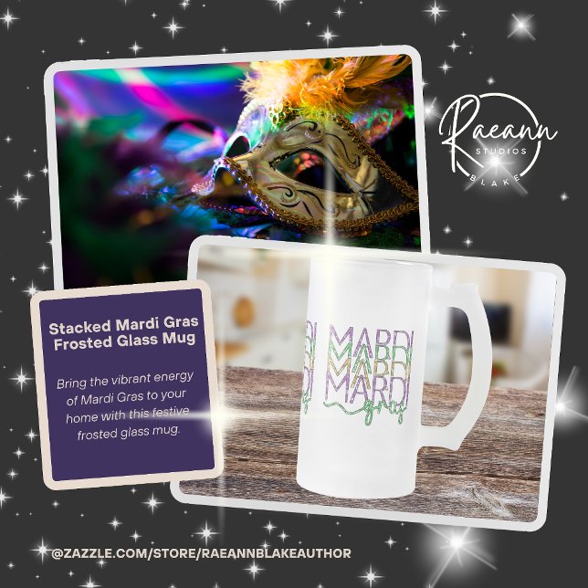 Gestapeltes Mardi Gras Design Frostglas Tasse (Von Creator hochgeladen)