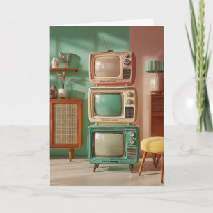 Gestapeltes Retro-Fernsehgeräte-Display Karte