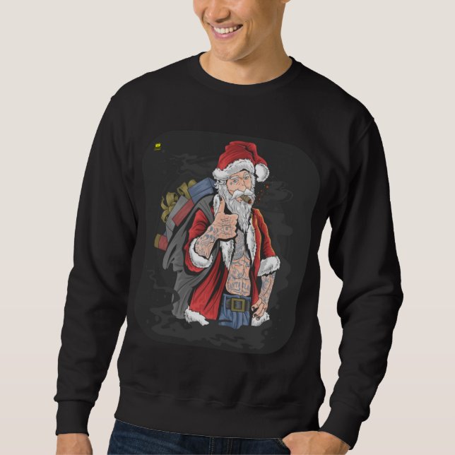 GESTATTETE SANTA-KLAUSEL, DIE THUMBS AUFSTELLEN SWEATSHIRT (Vorderseite)