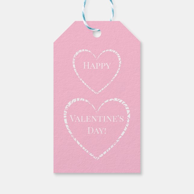 Gestell gestaltete, rosa Geschenktasten Geschenkanhänger (Rückseite)