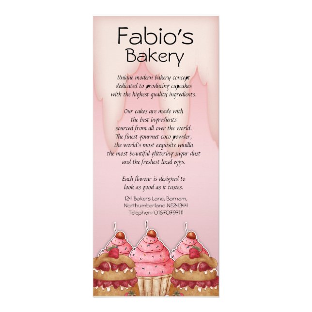 Gestell-Karten-Bäckerei Busniess, Werbekarte (Vorne)