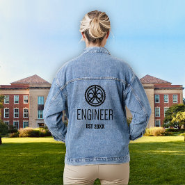 Gestellte Ingenieurin , Ingenieurstudium nach Maß Jeansjacke