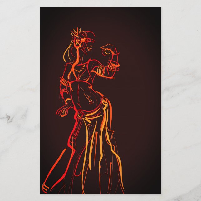 Gestenskizze zeichnend Stammesfusionsbellydancer (Vorderseite)