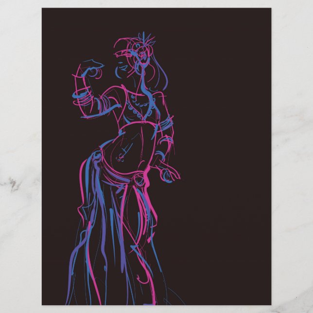 Gestenskizze zeichnend Stammesfusionsbellydancer Flyer (Vorne)