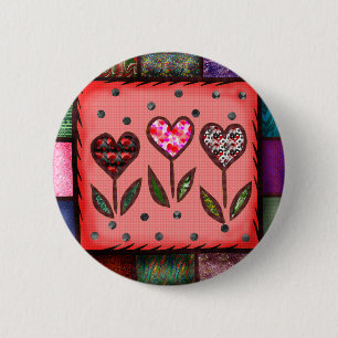 Gesteppte Herz-T - Shirts und Geschenke Button