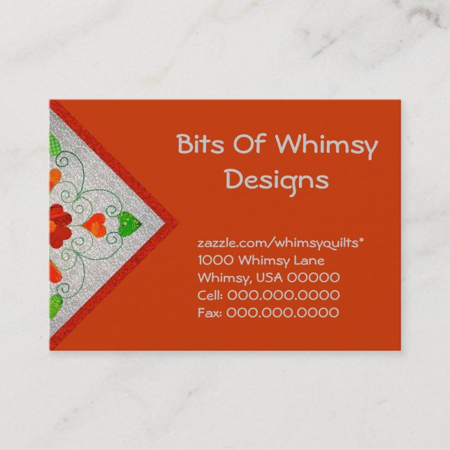 Gesteppte Visitenkarten Visitenkarte (Vorderseite)