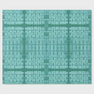 Gesteppter Shibori-Wiederholung Türkis Geschenkpapier