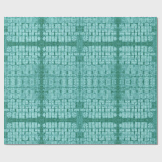 Gesteppter Shibori-Wiederholung Türkis Geschenkpapier