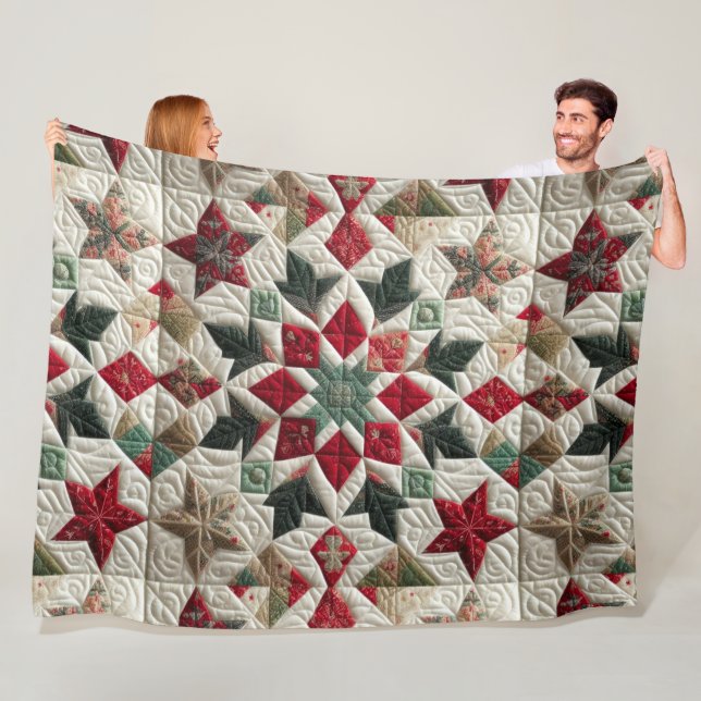 Gesteppter Weihnachtsentwurf Fleecedecke (Beispiel)