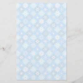 gestepptes Schneeflocke- und Wintermuster Briefpapier