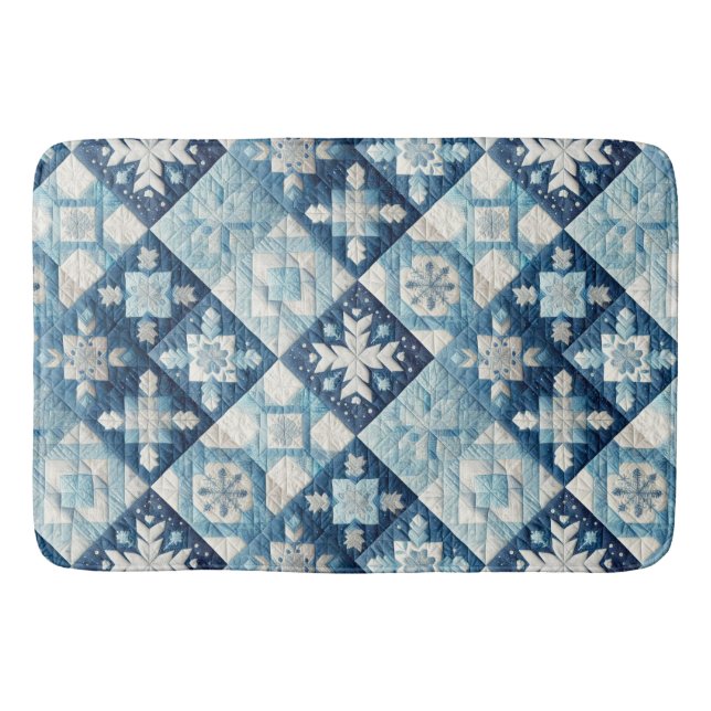 Gestepptes Weihnachtsdesign Badematte (Vorderseite)