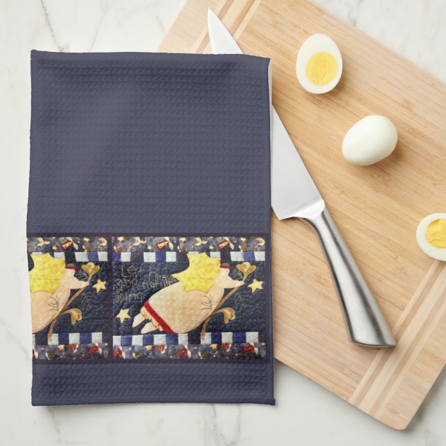 Gestepptes Weihnachtsengels-Handtuch Küchentuch (Viertel Falte)