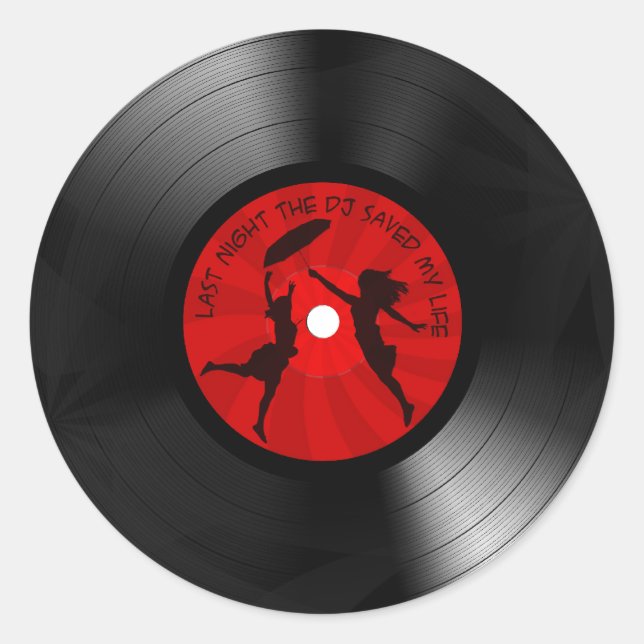 Gestern Abend rettete das DJ mein Runder Aufkleber (Vorderseite)