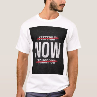 GESTERN HEUTE MORGEN TEXT GEDRUCKTES T-SHIRT