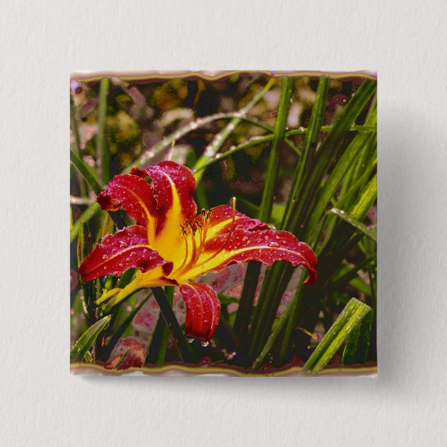 Gestern Lily Nach Dem Regen Button (Vorderseite)