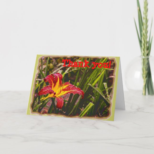 Gestern Lily nach dem Regen Dankeskarte (Vorderseite)